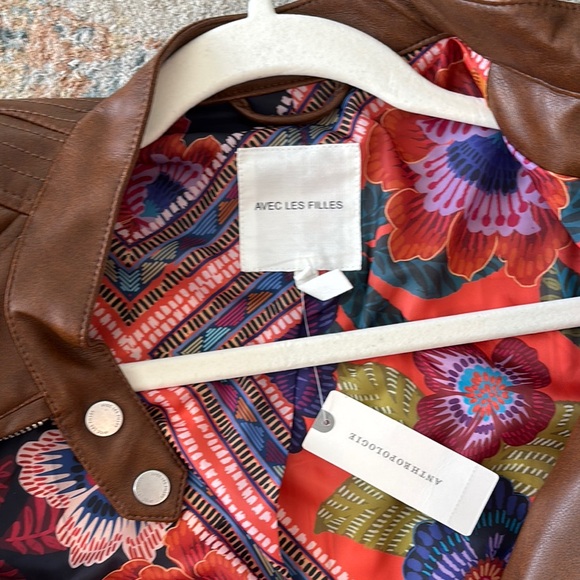 Anthro Avec Les Filles Leather Jacket NWT - Picture 6 of 6